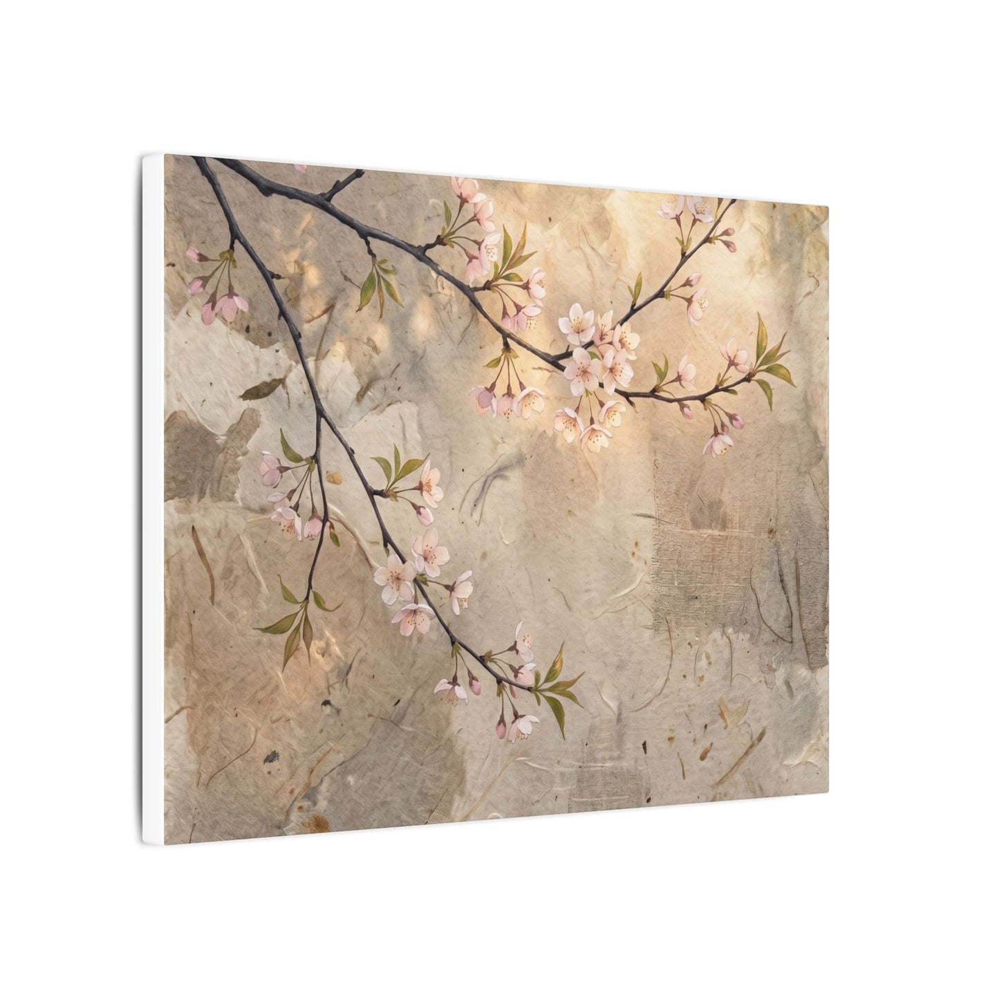 Summer Cherry Blossom Texture Canvas Art | Neutral Decor