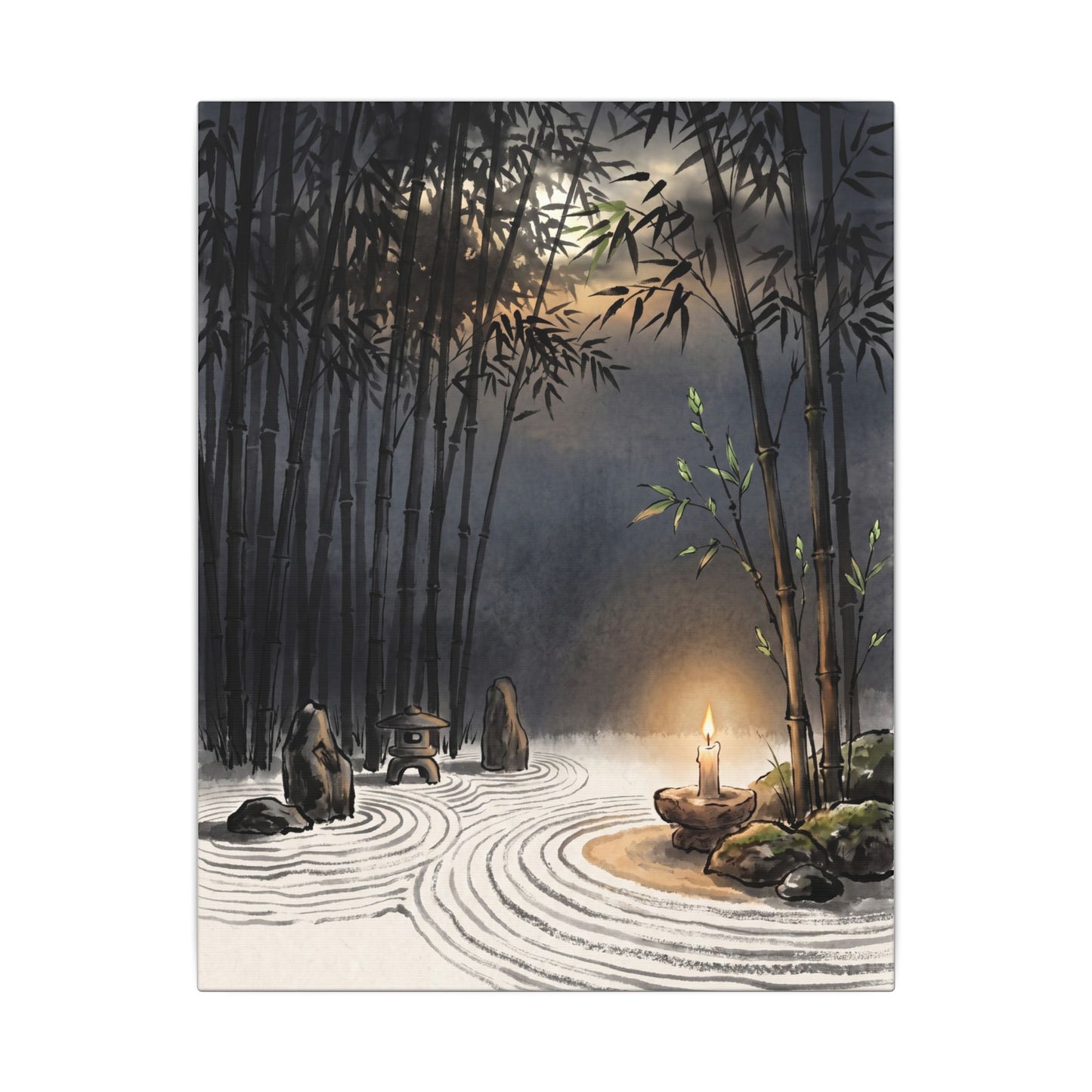 Tranquil Bamboo Grove Canvas Art - Karesansui Zen