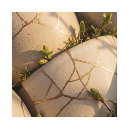 Spring Broken Pottery Gold Vein Canvas Art | Beautiful Decor