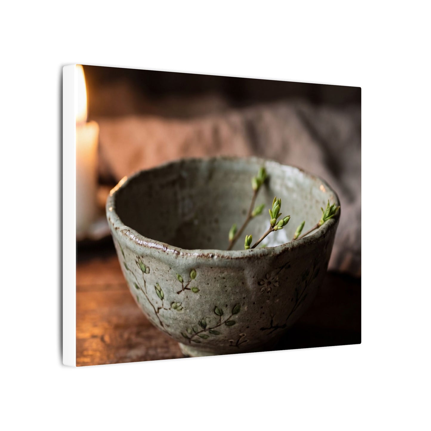 Ceramic Bowl Spring Canvas Art | Japandi Neutral Design