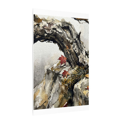 Pine Tree Autumn Canvas Art | Japandi Earthy Design