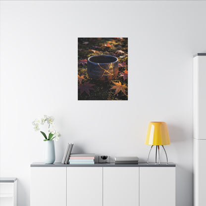 Kanso Moonlit Garden Canvas Art - Kintsugi Gold Repair