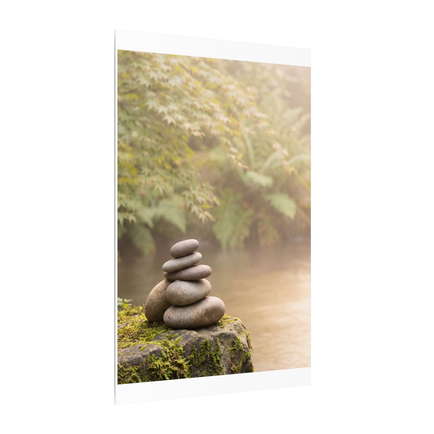 Cozy River Stones Canvas Art - Japanese Pattern Japandi