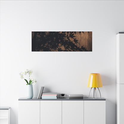 Shadow Play Autumn Canvas Art | Dark Japandi Atmospheric Design