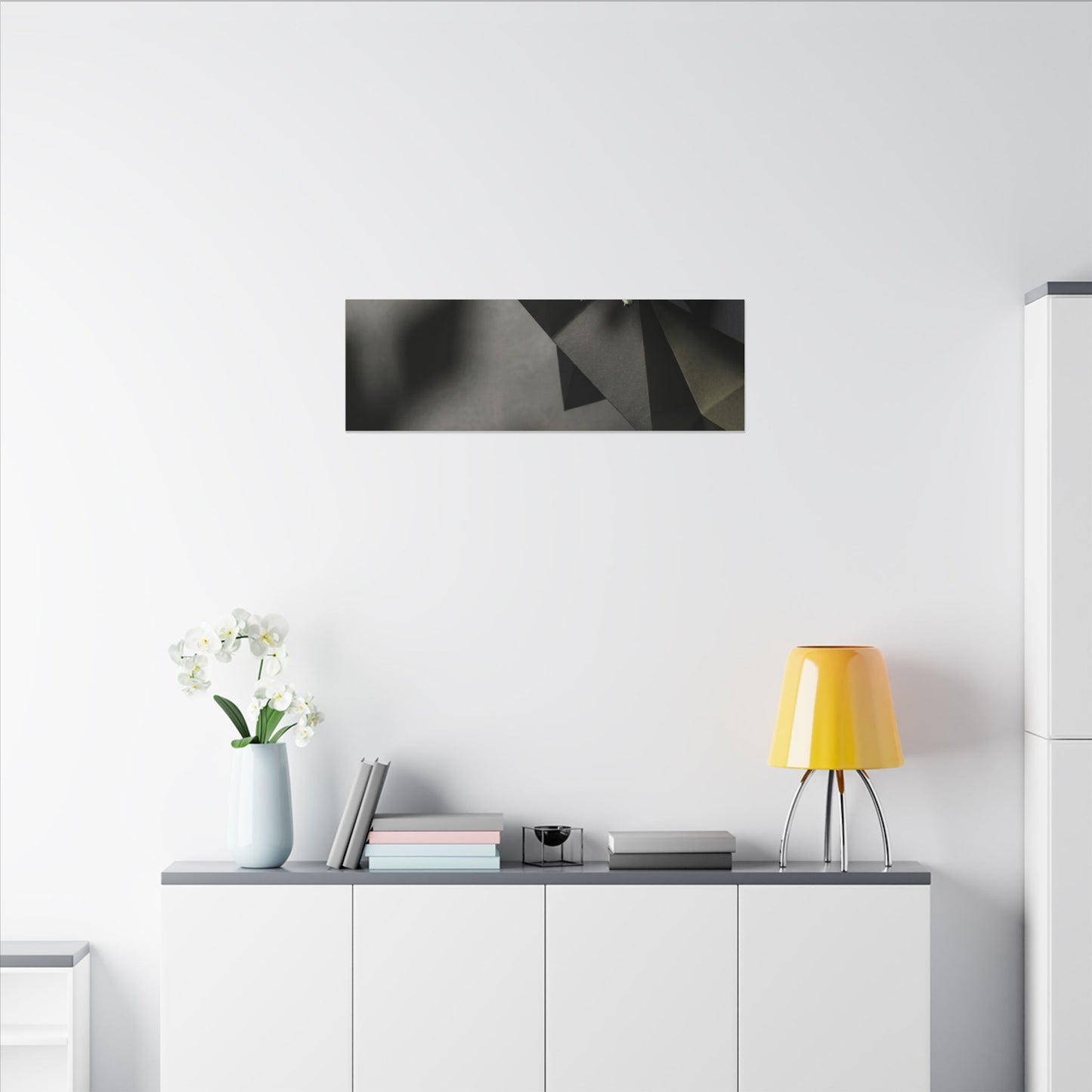 Paper Fold Moody Minimal Canvas Art | Luxurious Dark Japandi Art