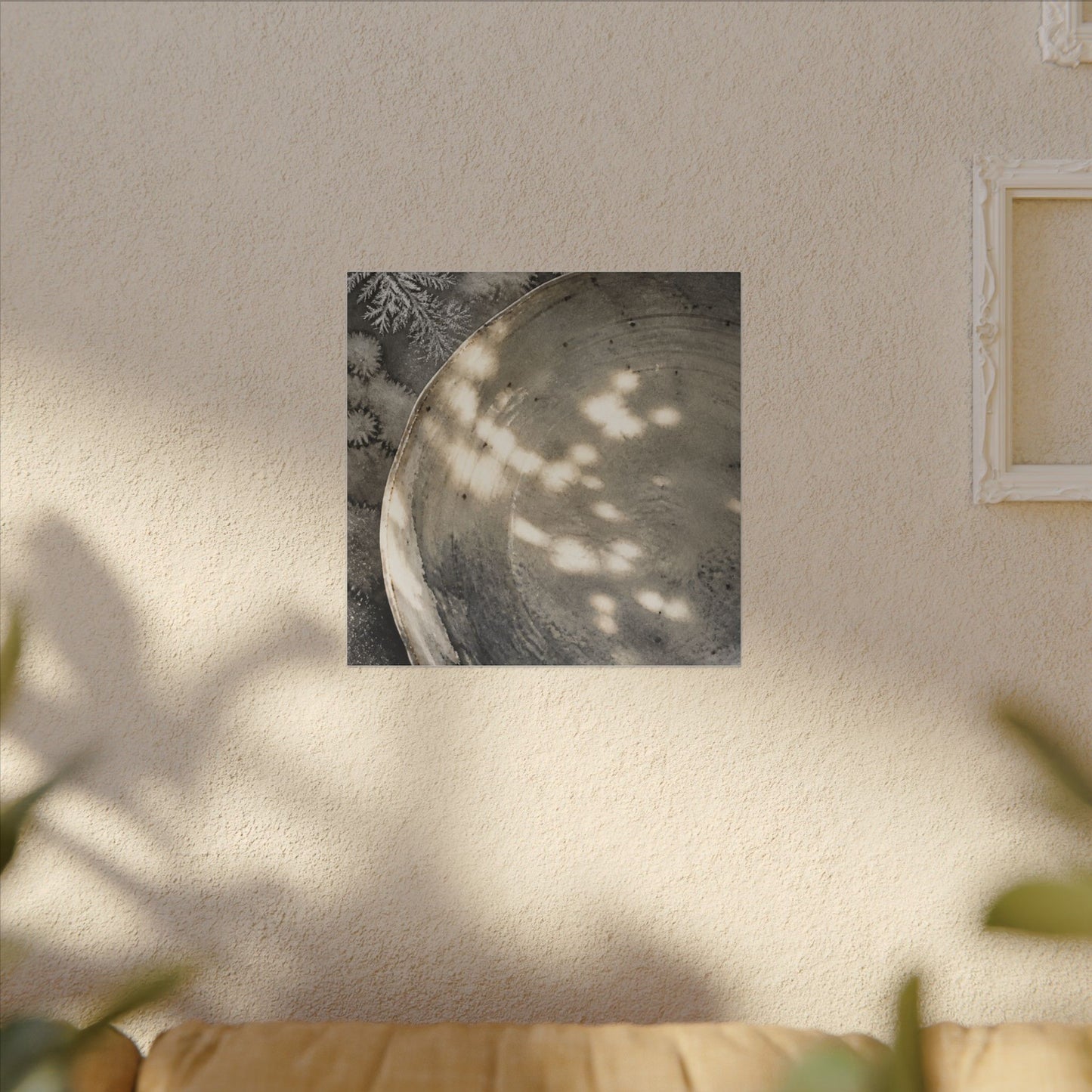 Ceramic Bowl Watercolor Canvas Art | Warm Japandi Art
