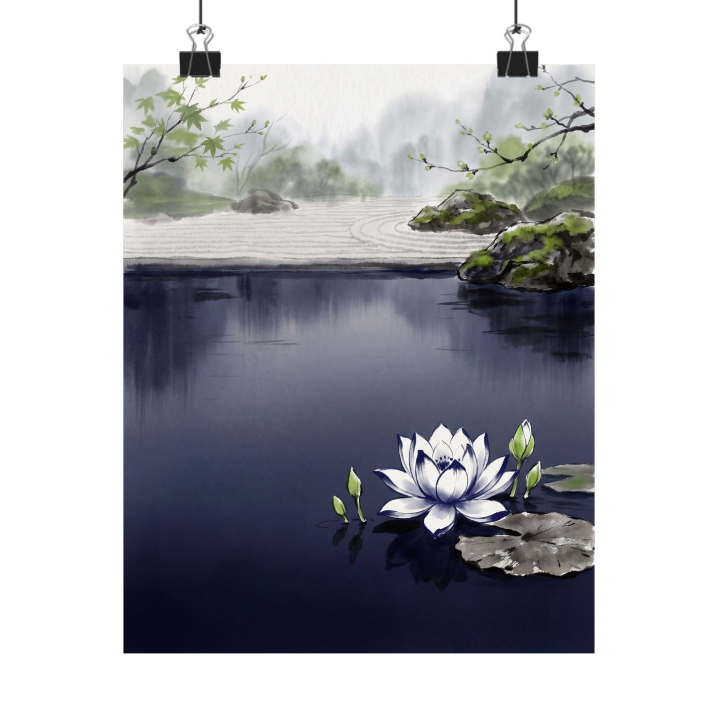 Lotus Flower Spring Wall Art Print | Zen Calm Design