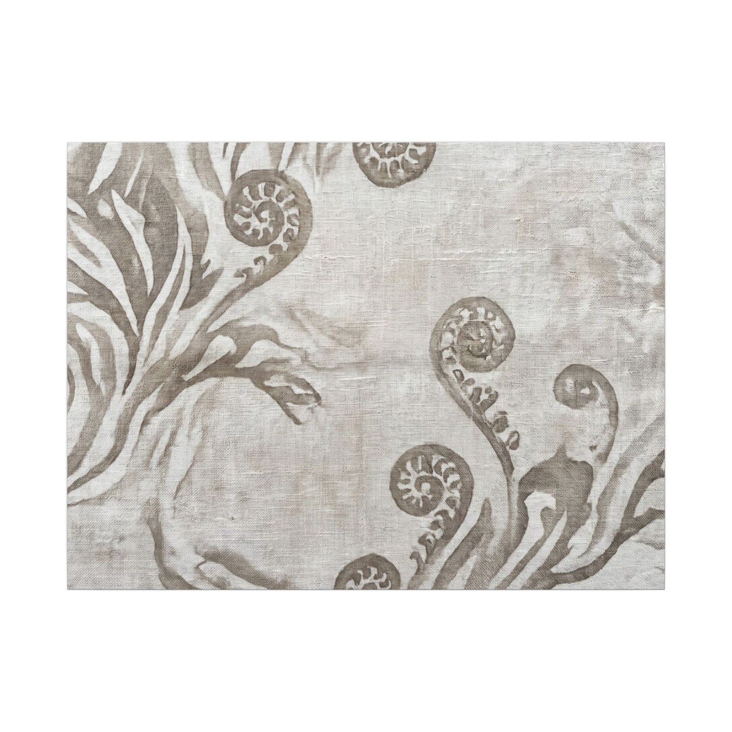 Japandi Fern Unfurling in Overcast | Japanese Pattern Canvas Art Art Print