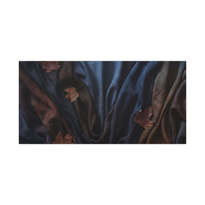 Silk Drape Canvas Art | Autumn Dark Japandi Moody Minimal Art
