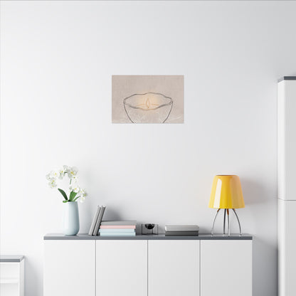 Ceramic Bowl Minimal Line Canvas Art | Neutral Japandi Art