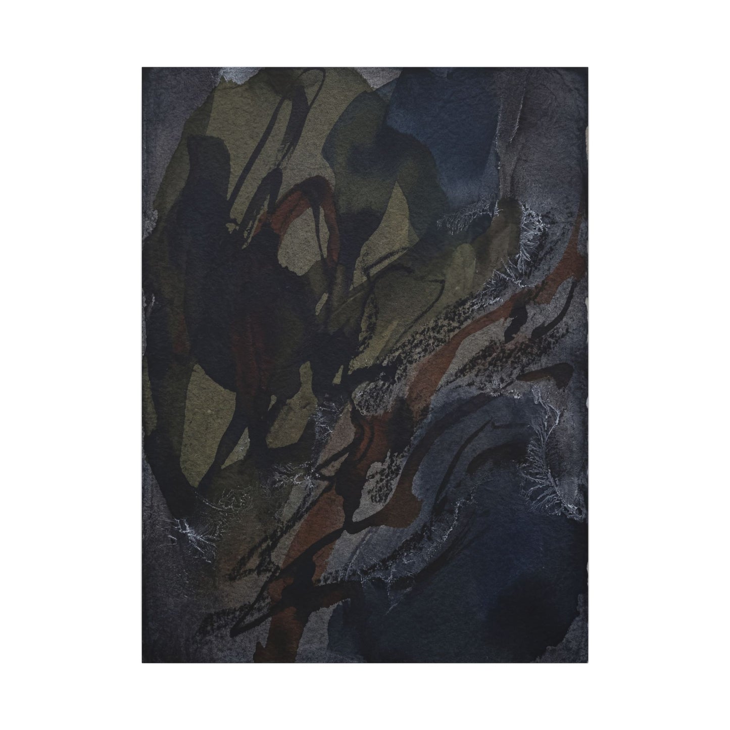 Shadow Play Winter Canvas Art | Dark Japandi Luxurious Design