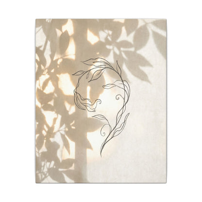 Warm Shoji Screen Canvas Art - Minimal Line Japandi