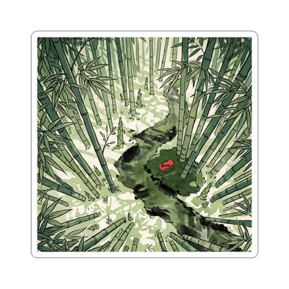 Bamboo Grove Sticker | Spring Zen Ukiyo E Inspired Art