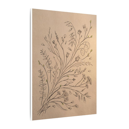 Dried Flowers Canvas Art | Spring Japandi Minimal Line Art