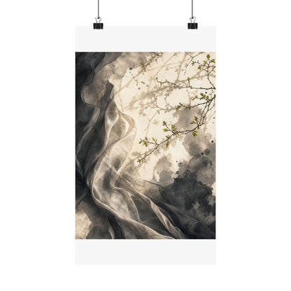 Silk Drape Spring Wall Art Print | Japandi Earthy Design