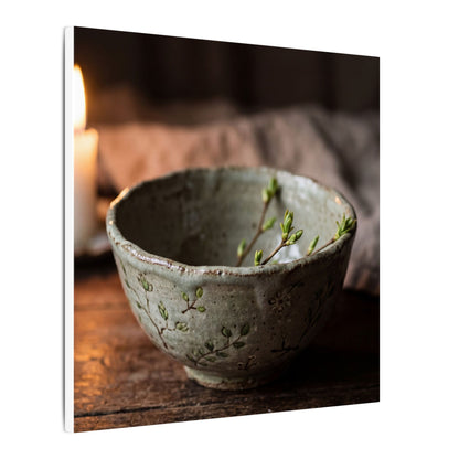 Ceramic Bowl Spring Canvas Art | Japandi Neutral Design