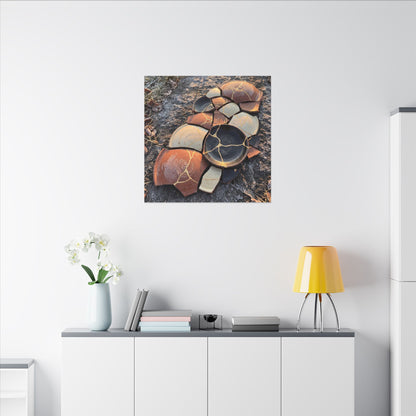Winter Broken Pottery Gold Vein Canvas Art | Beautiful Decor