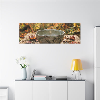 Golden Hour Ceramic Bowl Canvas Art - Japandi Fukinsei