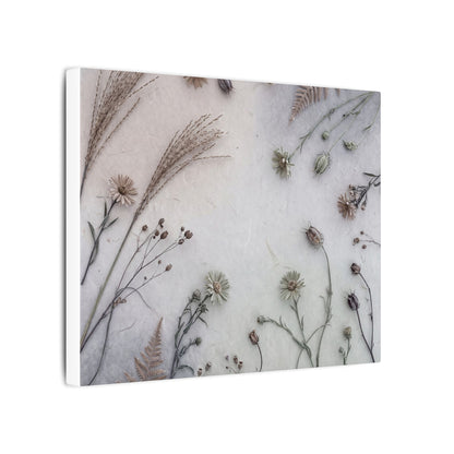 Dried Flowers Japanese Pattern Canvas Art | Elegant Japandi Art