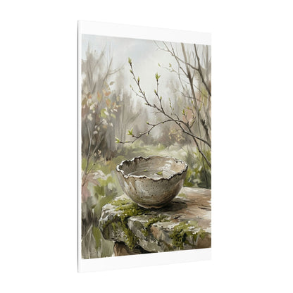 Japandi Ceramic Bowl in Overcast | Minimal Line Canvas Art