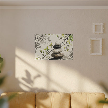 Spring River Stones Japanese Pattern Canvas Art | Elegant Decor