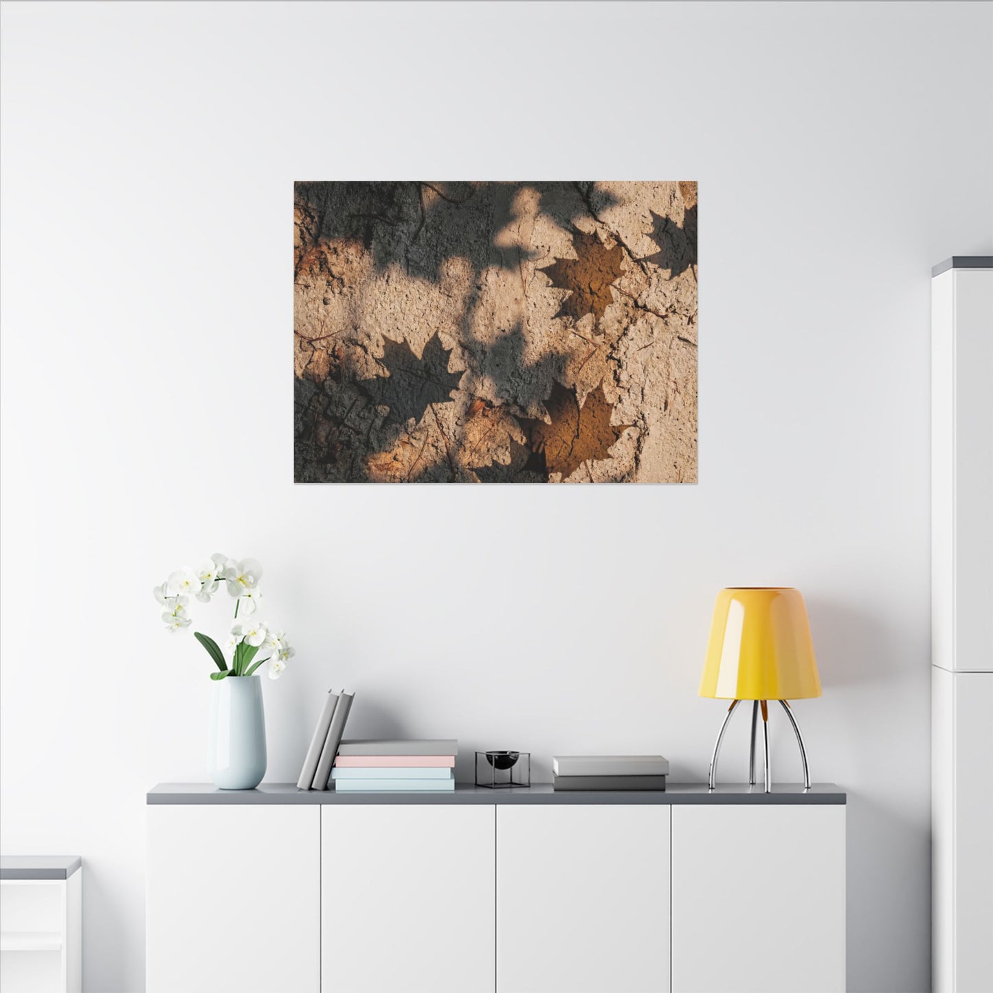 Cozy Shadow Play Canvas Art - Texture Japandi