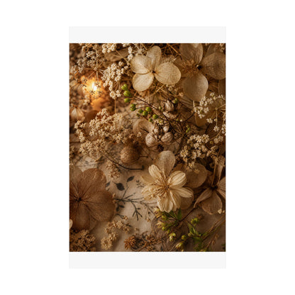 Candlelight Dried Flowers Wall Art Print - Japandi Fukinsei