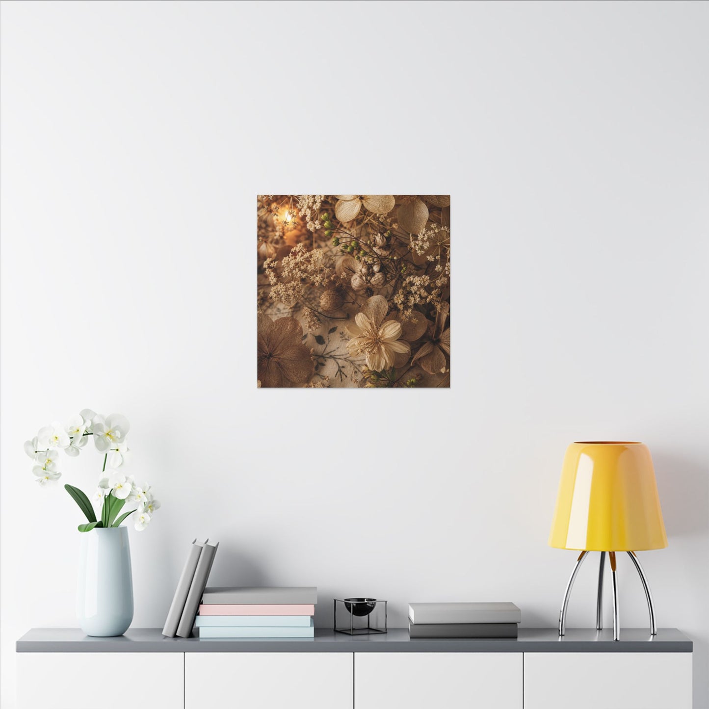 Spring Dried Flowers Japanese Pattern Canvas Art | Earthy Decor