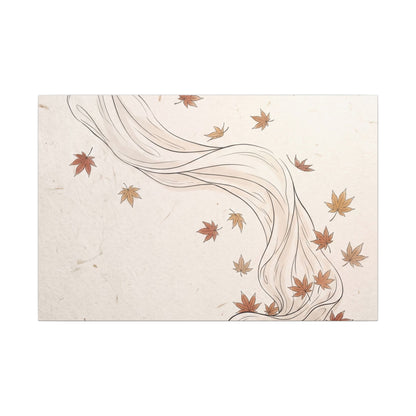 Japandi Silk Drape in Dawn | Minimal Line Canvas Art