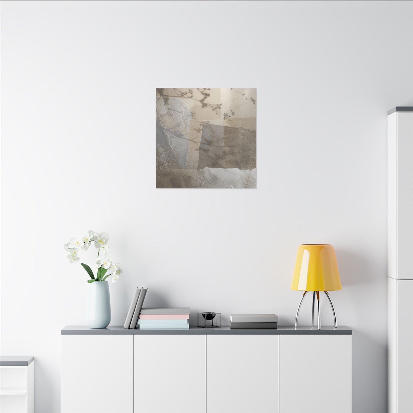 Neutral Shadow Play Canvas Art - Texture Japandi