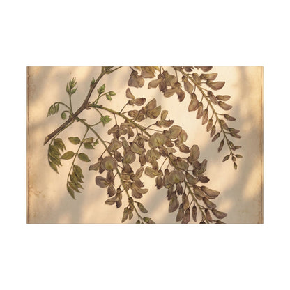 Spring Wisteria Herbarium Canvas Art | Earthy Decor