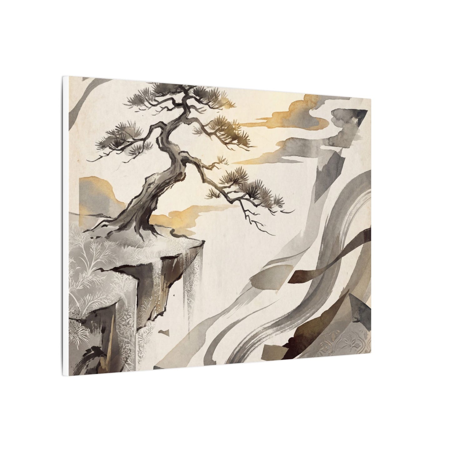 Golden Hour Pine Tree Canvas Art - Japandi Seijaku