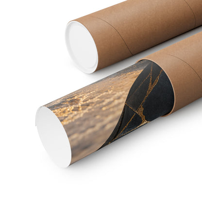 Paper Fold Gold Repair Wall Art Print | Resilient Kintsugi Art