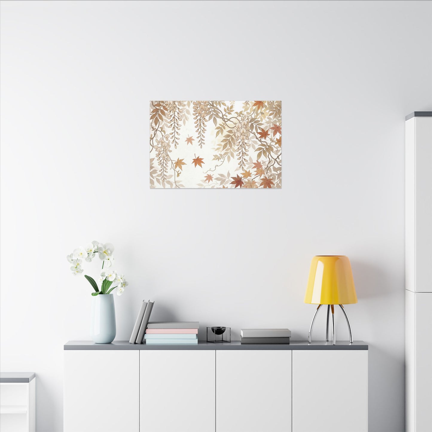 Shibui Wisteria Canvas Art - Japandi Japanese Pattern