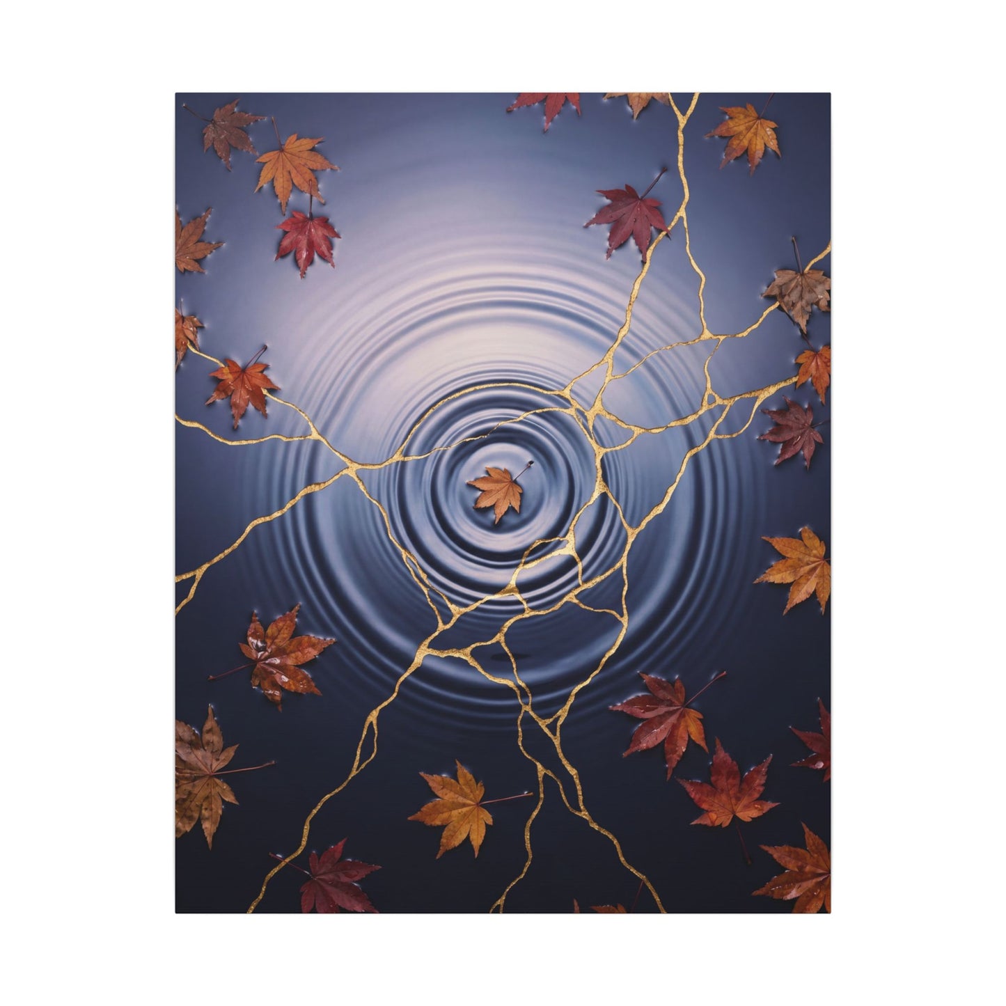 Kintsugi Water Ripple in Dawn | Gold Vein Canvas Art