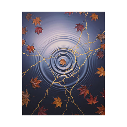Kintsugi Water Ripple in Dawn | Gold Vein Canvas Art