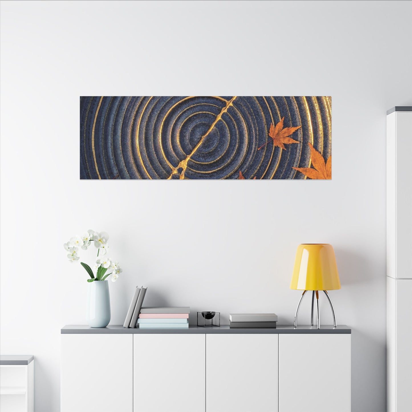 Water Ripple Gold Repair Canvas Art | Healing Kintsugi Art