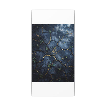 Cracked Earth Spring Canvas Art | Kintsugi Healing Design