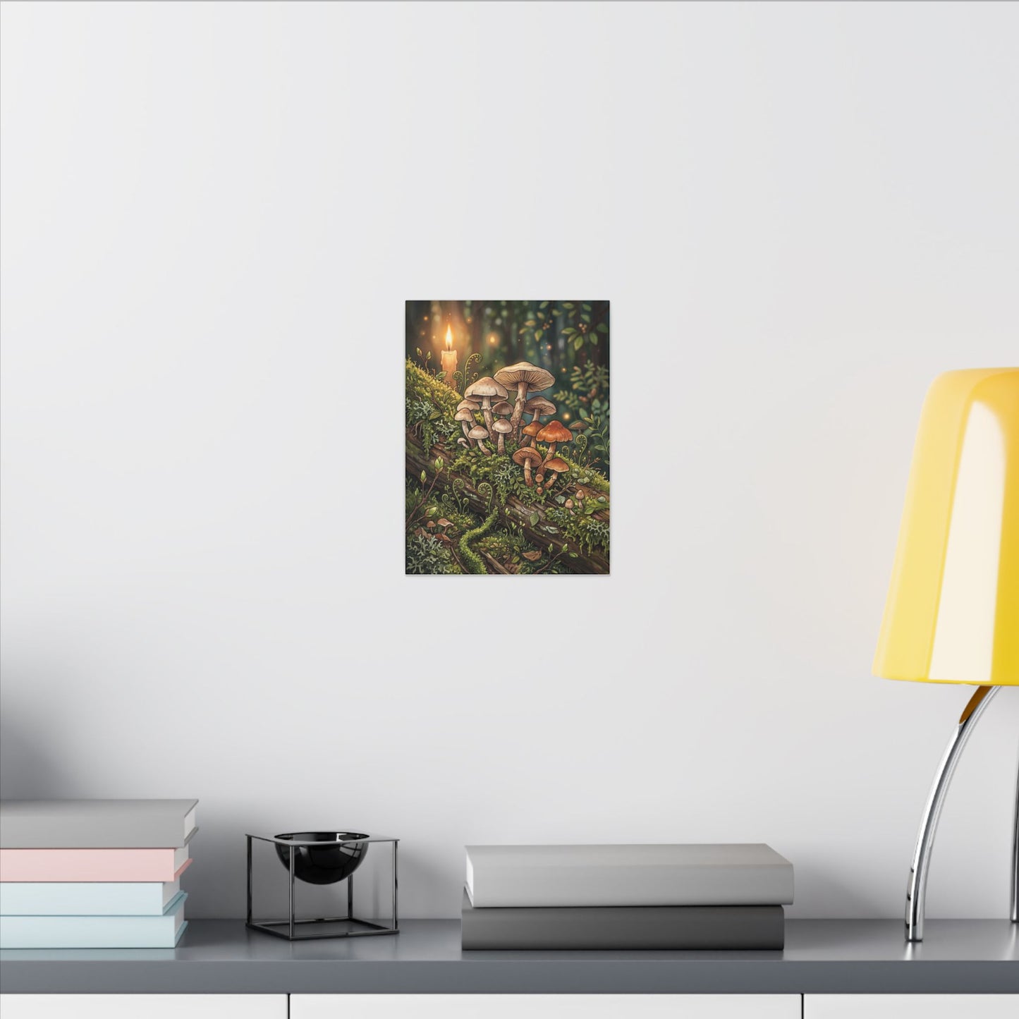 Spring Wild Mushrooms Herbarium Canvas Art | Rustic Decor