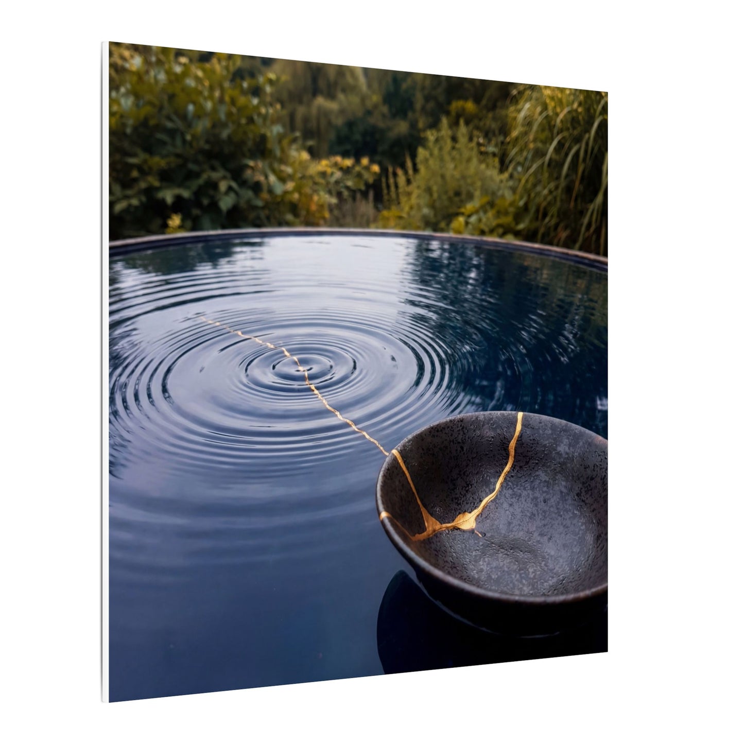 Kintsugi Water Ripple in Overcast | Broken Beauty Canvas Art