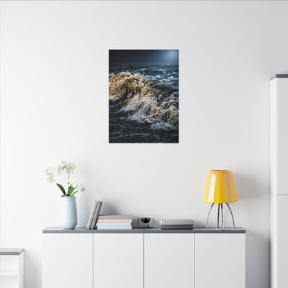 Ocean Wave Winter Canvas Art | Kintsugi Artful Design