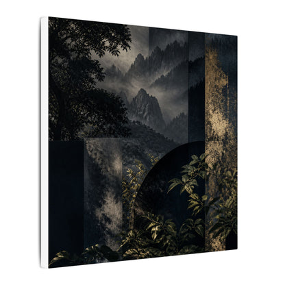 Mountain Mist Summer Canvas Art | Dark Japandi Atmospheric Design