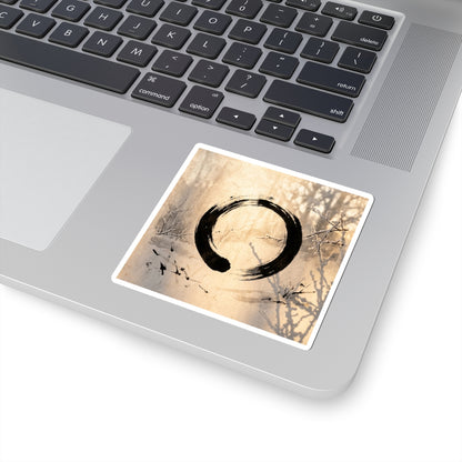 Shoji Screen Sticker | Winter Zen Enso Art Art Print
