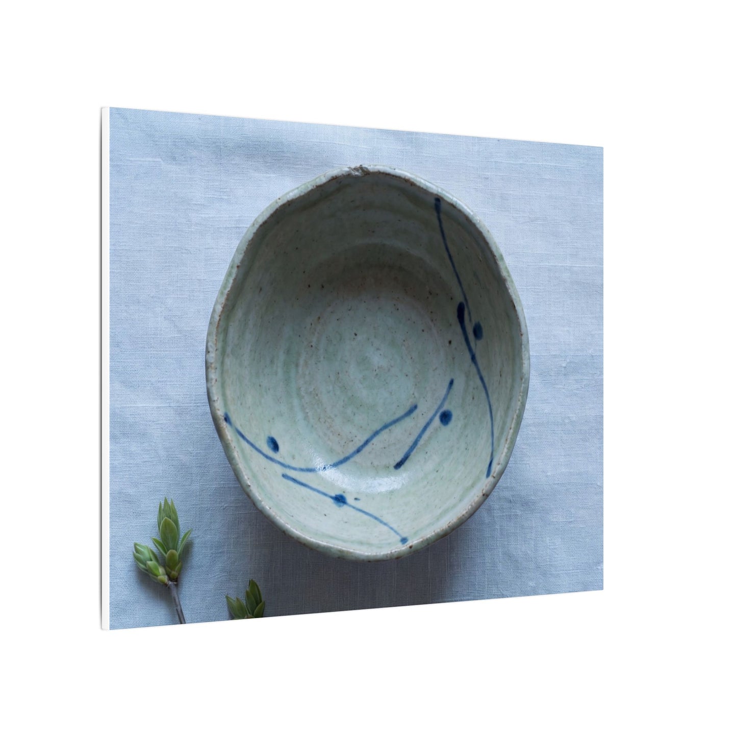 Spring Ceramic Bowl Minimal Line Canvas Art | Warm Decor