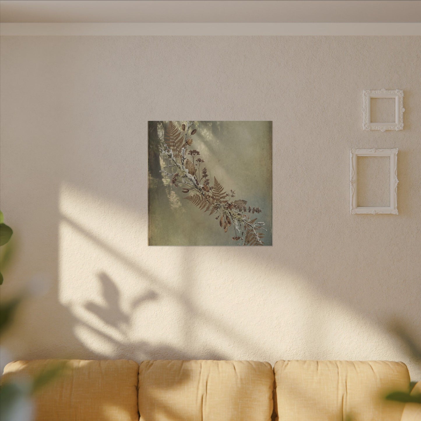 Winter Dried Flowers Forest Whimsy Canvas Art | Earthy Decor