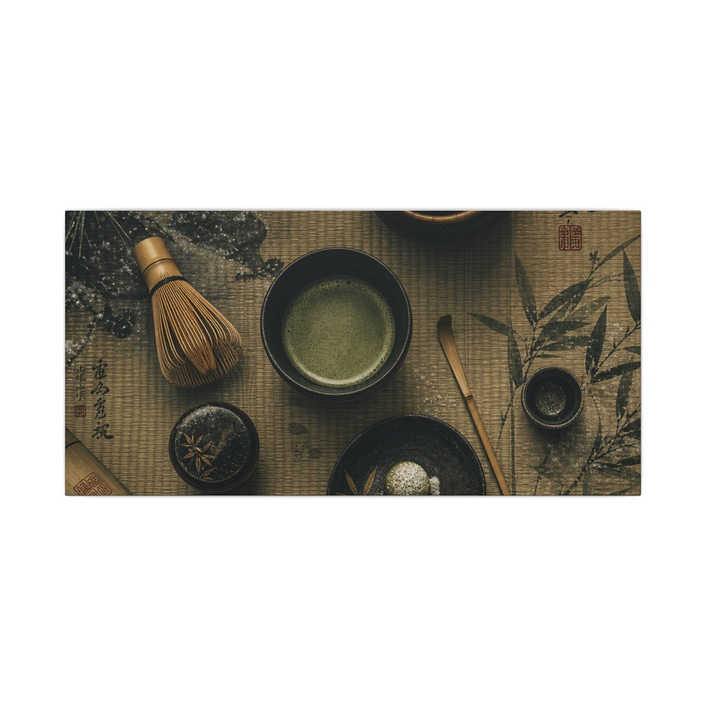 Tea Ceremony Canvas Art | Winter Zen Ukiyo E Inspired Art