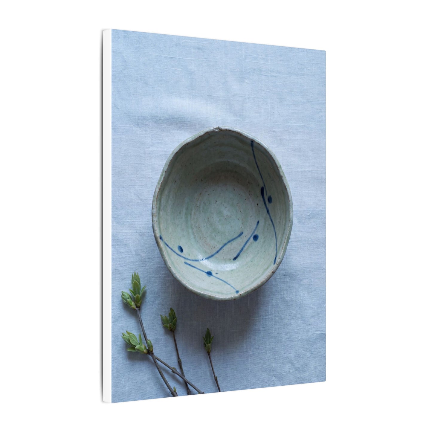 Spring Ceramic Bowl Minimal Line Canvas Art | Warm Decor