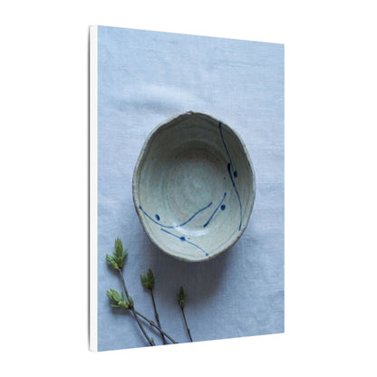 Spring Ceramic Bowl Minimal Line Canvas Art | Warm Decor