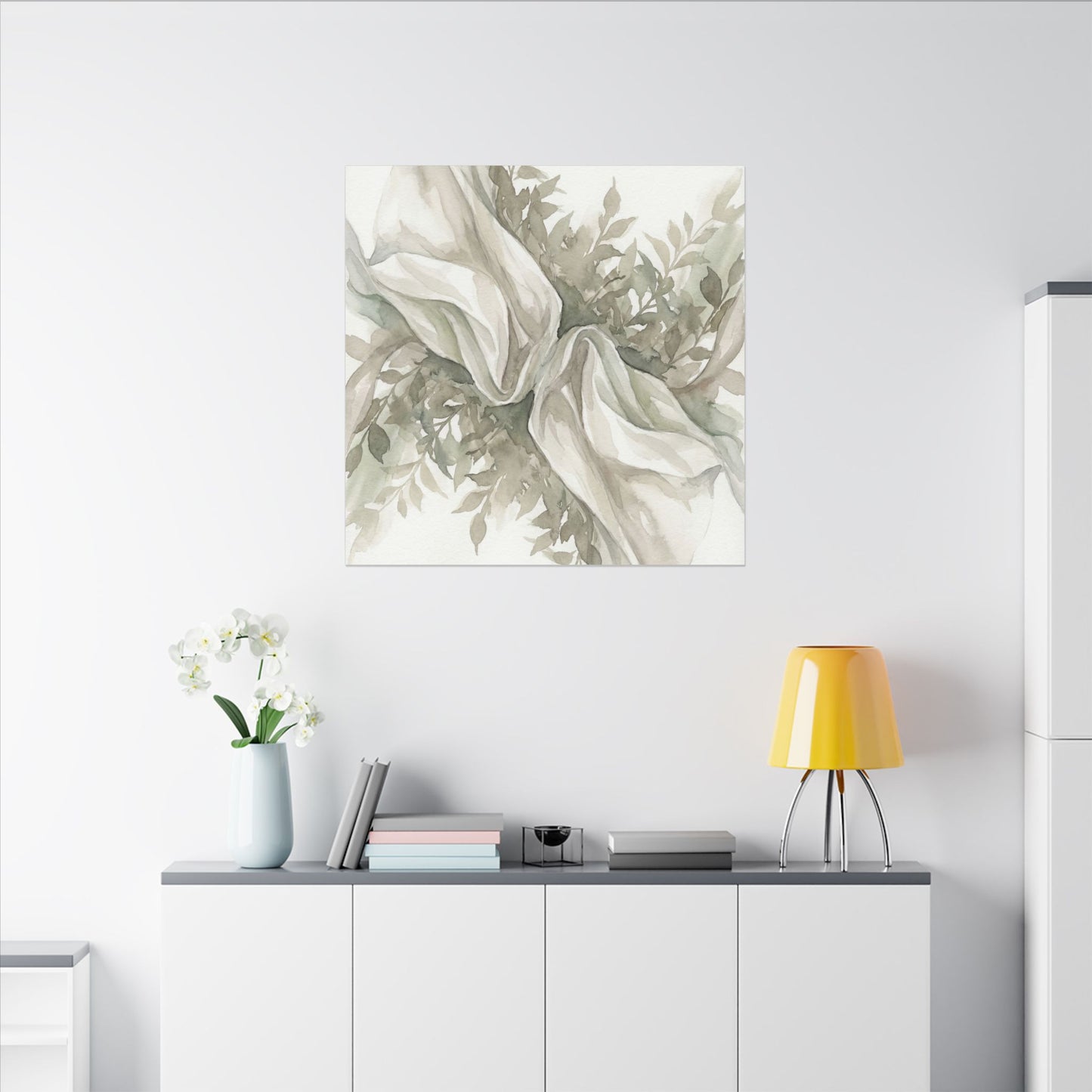 Summer Silk Drape Watercolor Canvas Art | Cozy Decor