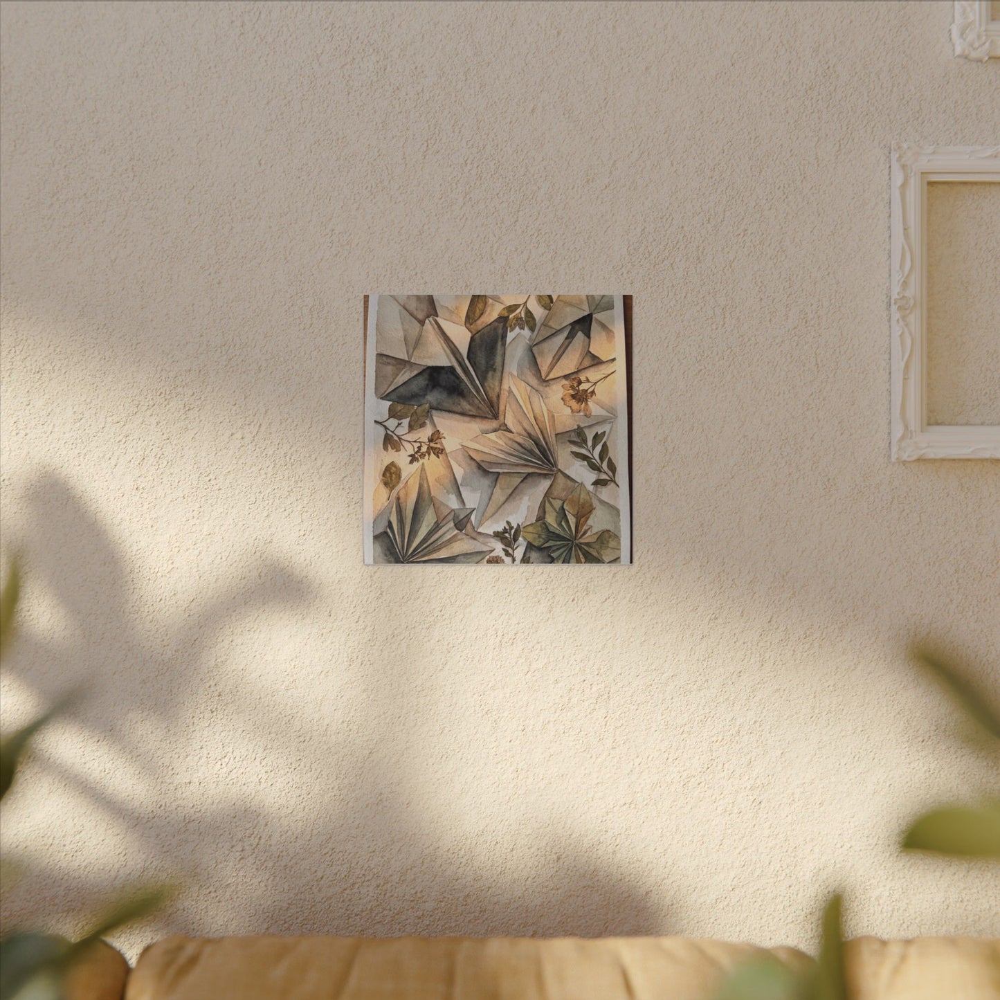 Golden Hour Paper Fold Canvas Art - Japandi Seijaku